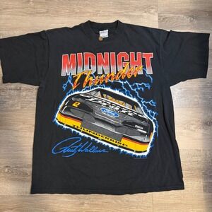 Vintage 90s Rusty Wallace Midnight Thunder AOP Nascar Racing T Shirt XL